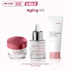 Aging Kit Mefree - Facewash Mefree & Serum Salmon DNA Mefree & Moisturizer Cream Mefree